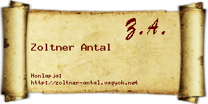 Zoltner Antal névjegykártya